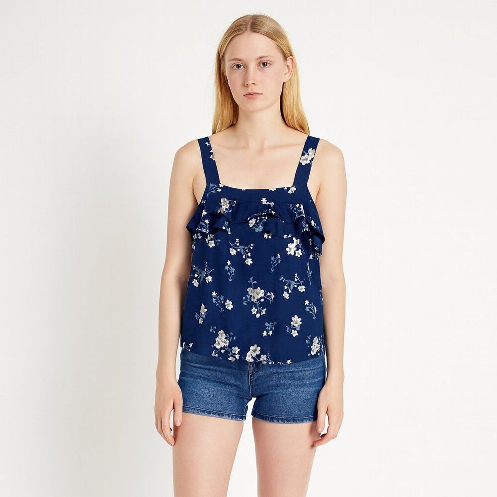 2/$30 Atmosphere Floral Ruffle Square Neck Tank Top 4 #1548